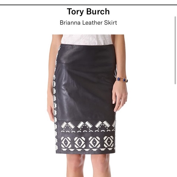 Tory Burch Brianna Leather Skirt